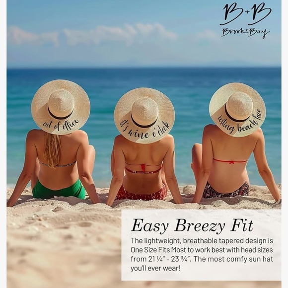 Stylish Cream with Black Accent Decor Band Foldable Embroidered Straw Sun Hat - Picture 2 of 5